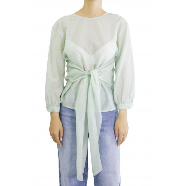 Blusa con fiocco centrale Options
